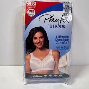 NWT 4693 PLAYTEX Shoulder Comfort Side & Back Smoothing Wire Free Bra 44DD